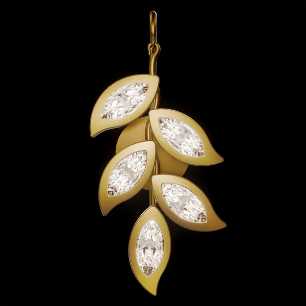 Vinessa’s cascading metal leaves adorned with Optic Crystal shimmer like a jeweled vine, creating a glowing tribute to nature’s beauty.