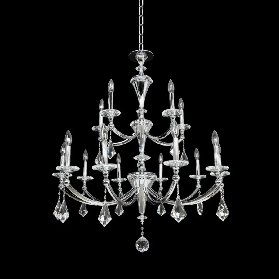 Floridia 15-Light Two-Tier Crystal Chandelier