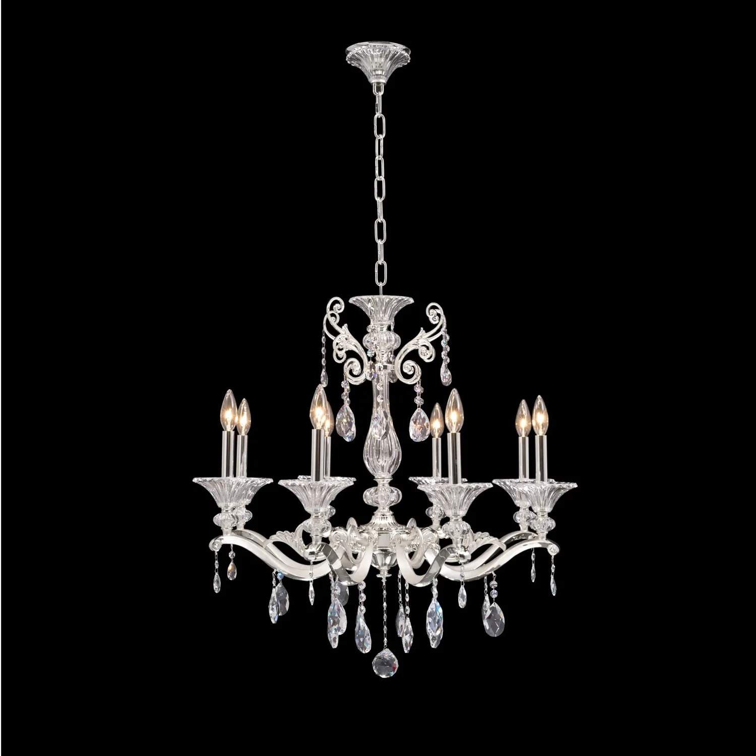 Vasari Eight Light Chandelier in Silver