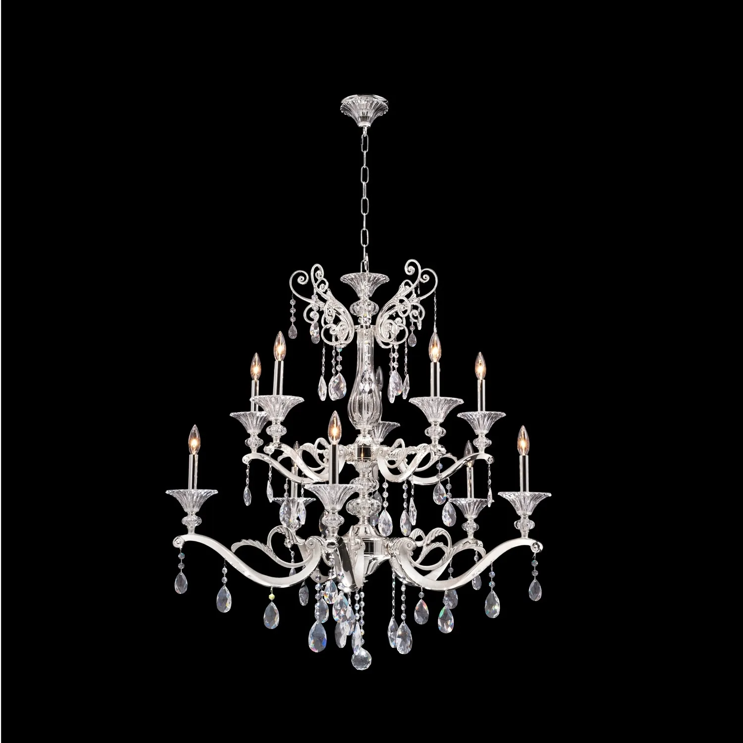 Vasari Ten Light Chandelier in Silver