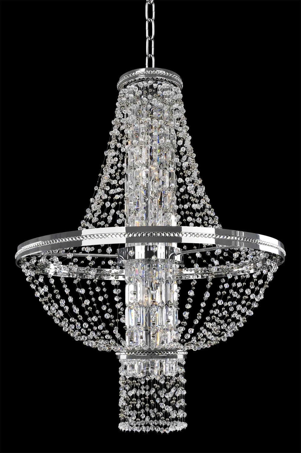 Capri Ten Light Pendant in Chrome