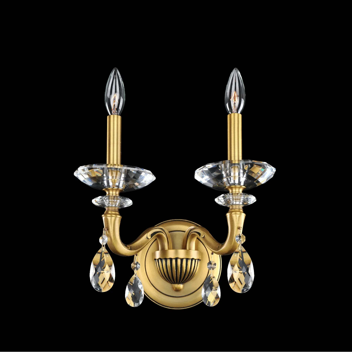 Jolivet Two Light Wall Bracket in Historic Brass