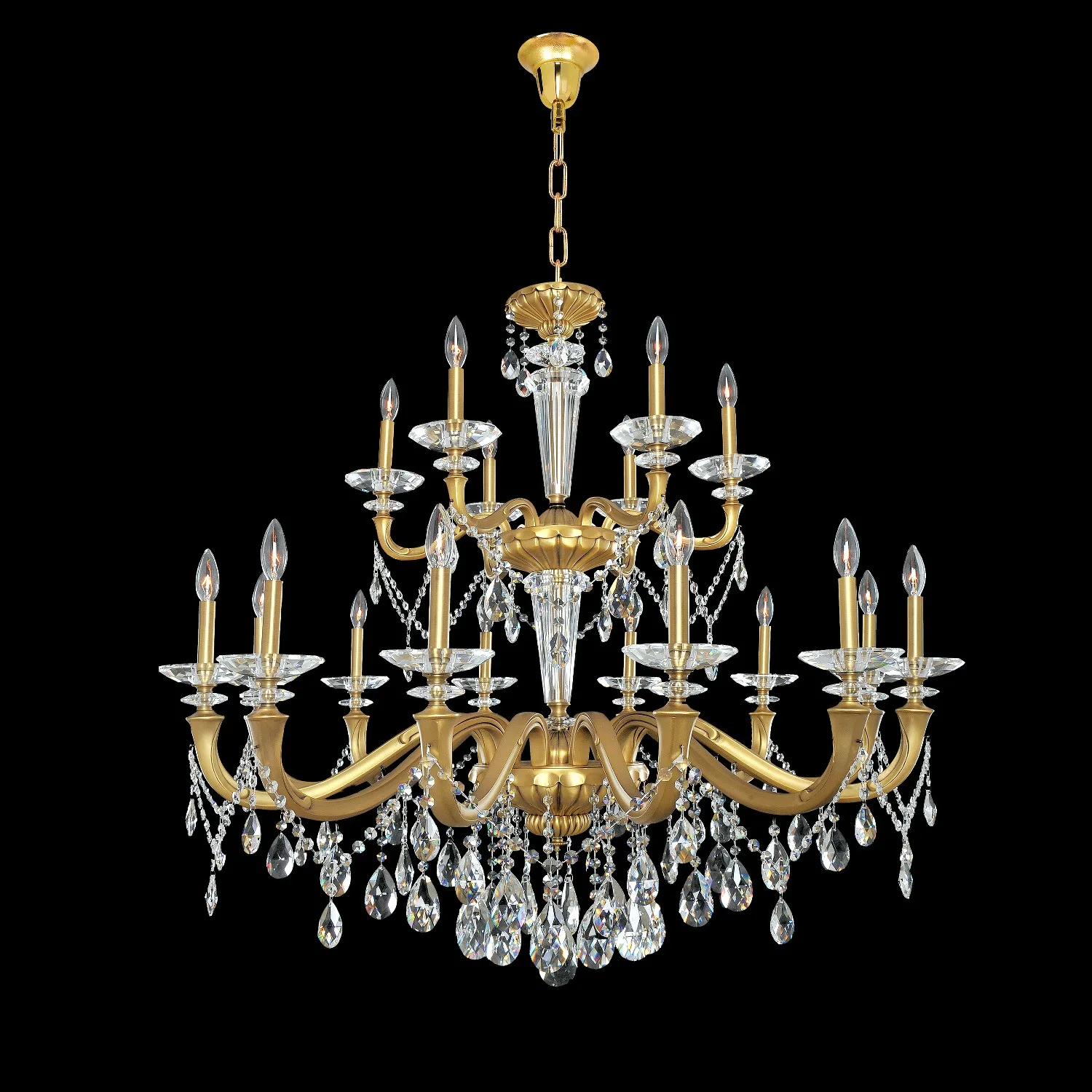 Jolivet 18-Light Crystal Chandelier in Two Tone Silver