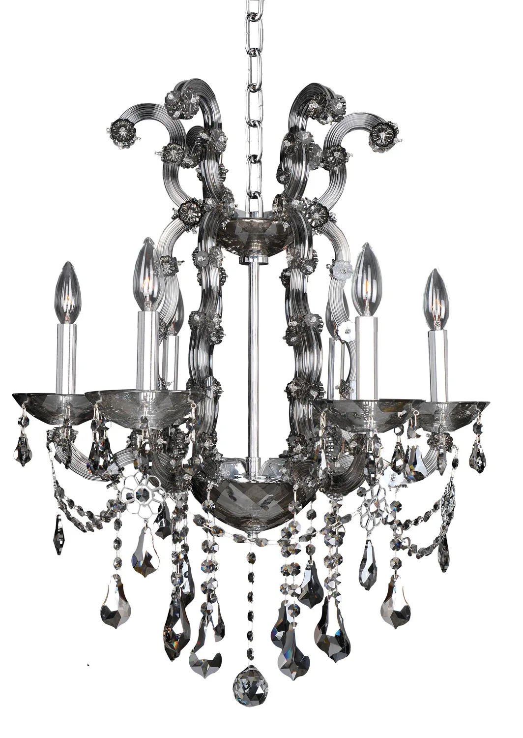 Brahms Six Light Chandelier in Chrome