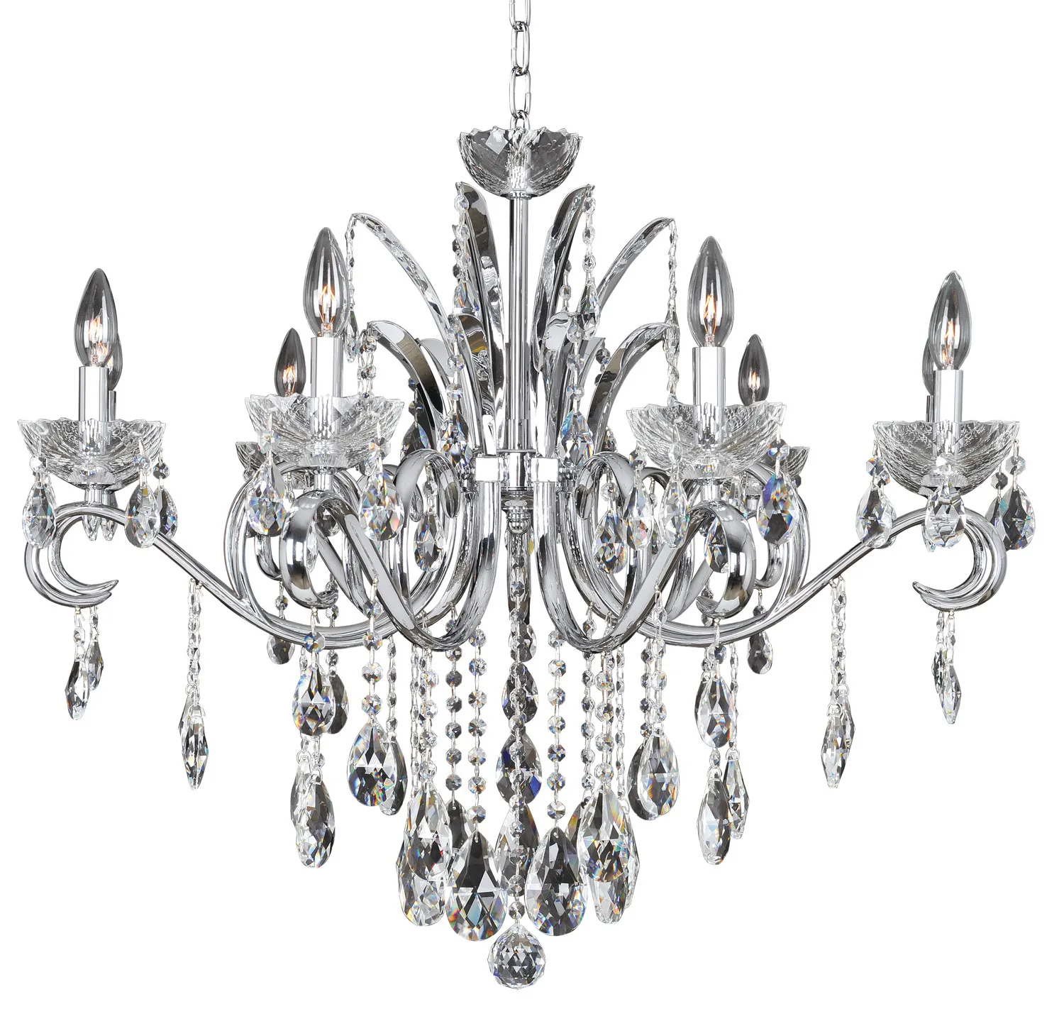 Catalani Nine Light Chandelier in Chrome