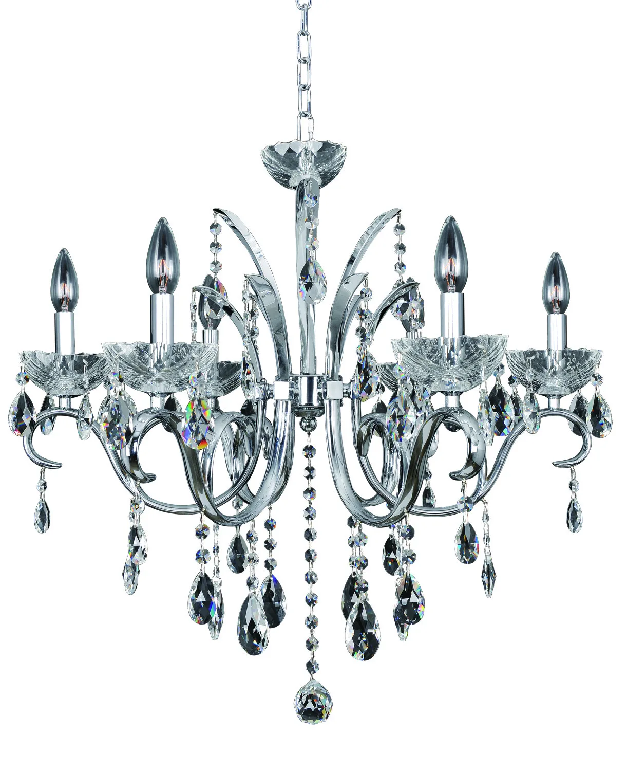 Catalani Six Light Chandelier in Chrome