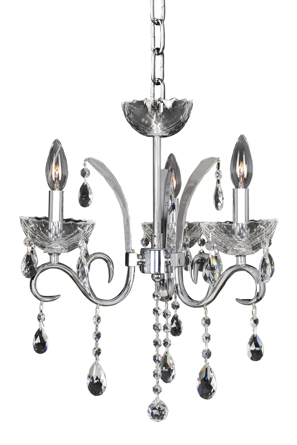 Catalani Three Light Chandelier in Chrome