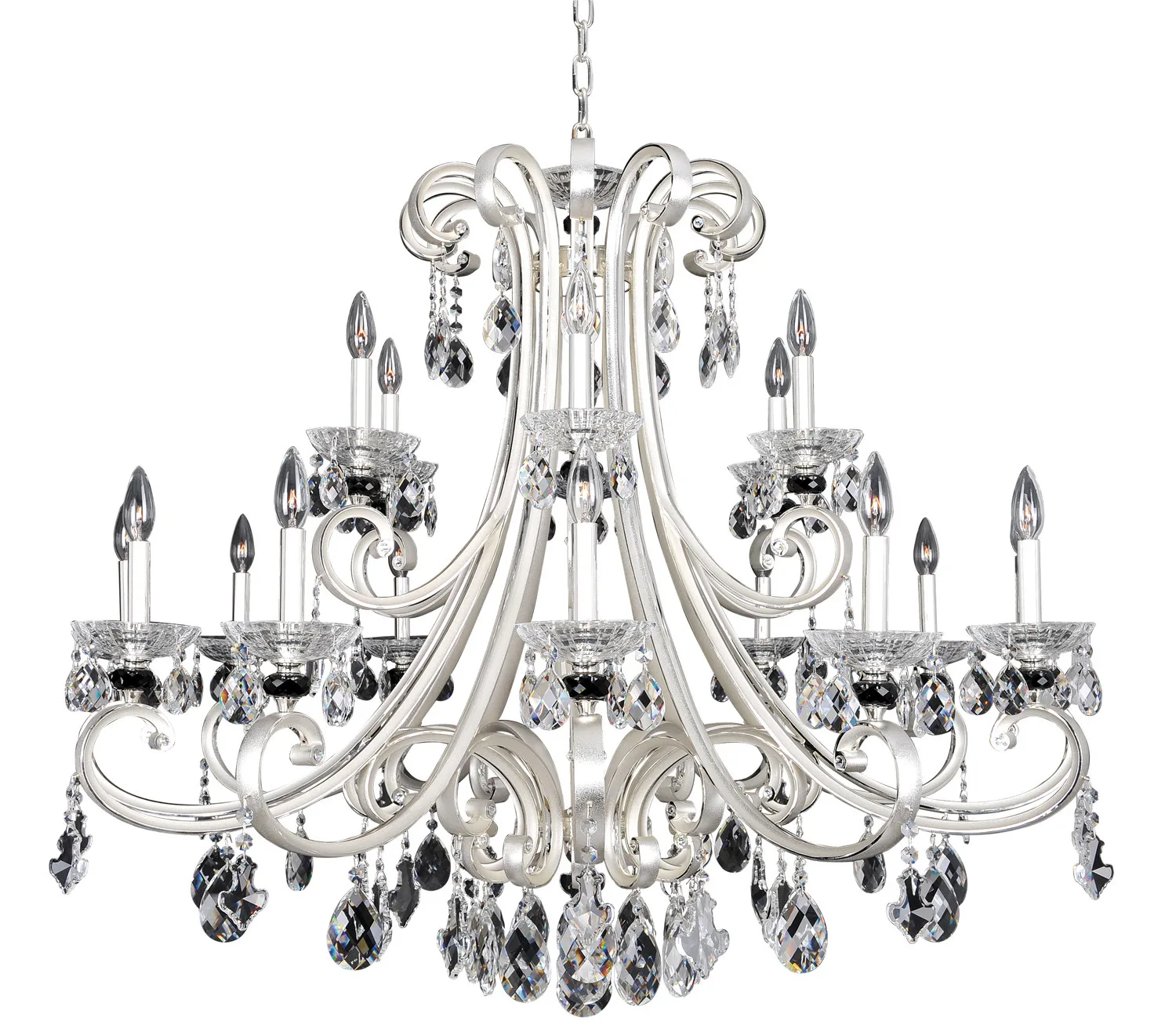 Bedetti 18 Light Chandelier in Two Tone Silver