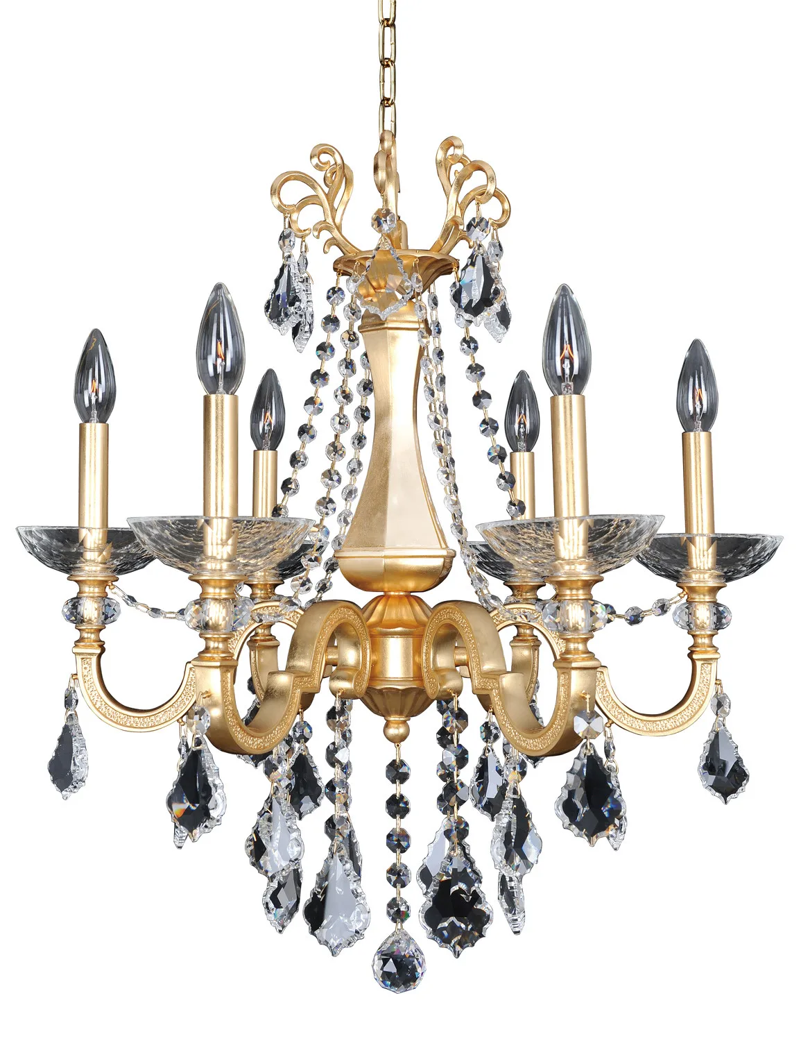 Barret Six Light Chandelier in French Gold