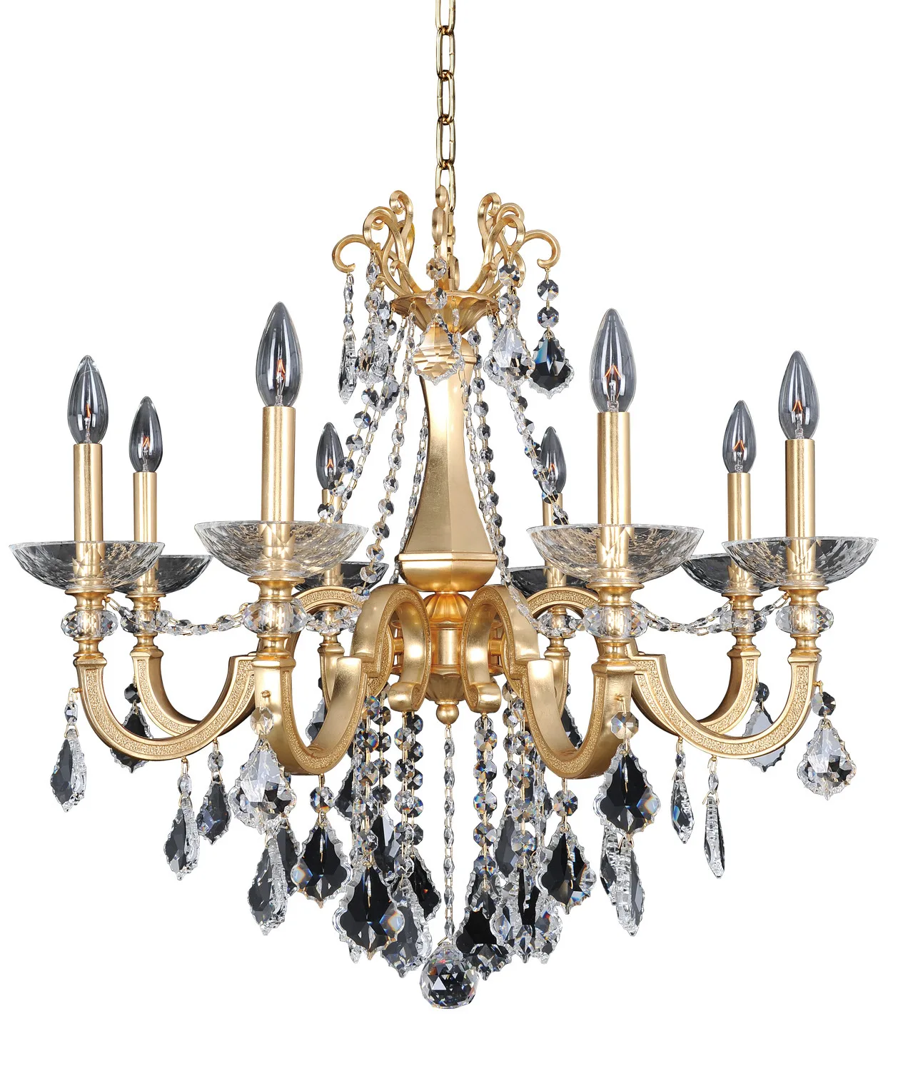 Barret Eight Light Chandelier in French Gold