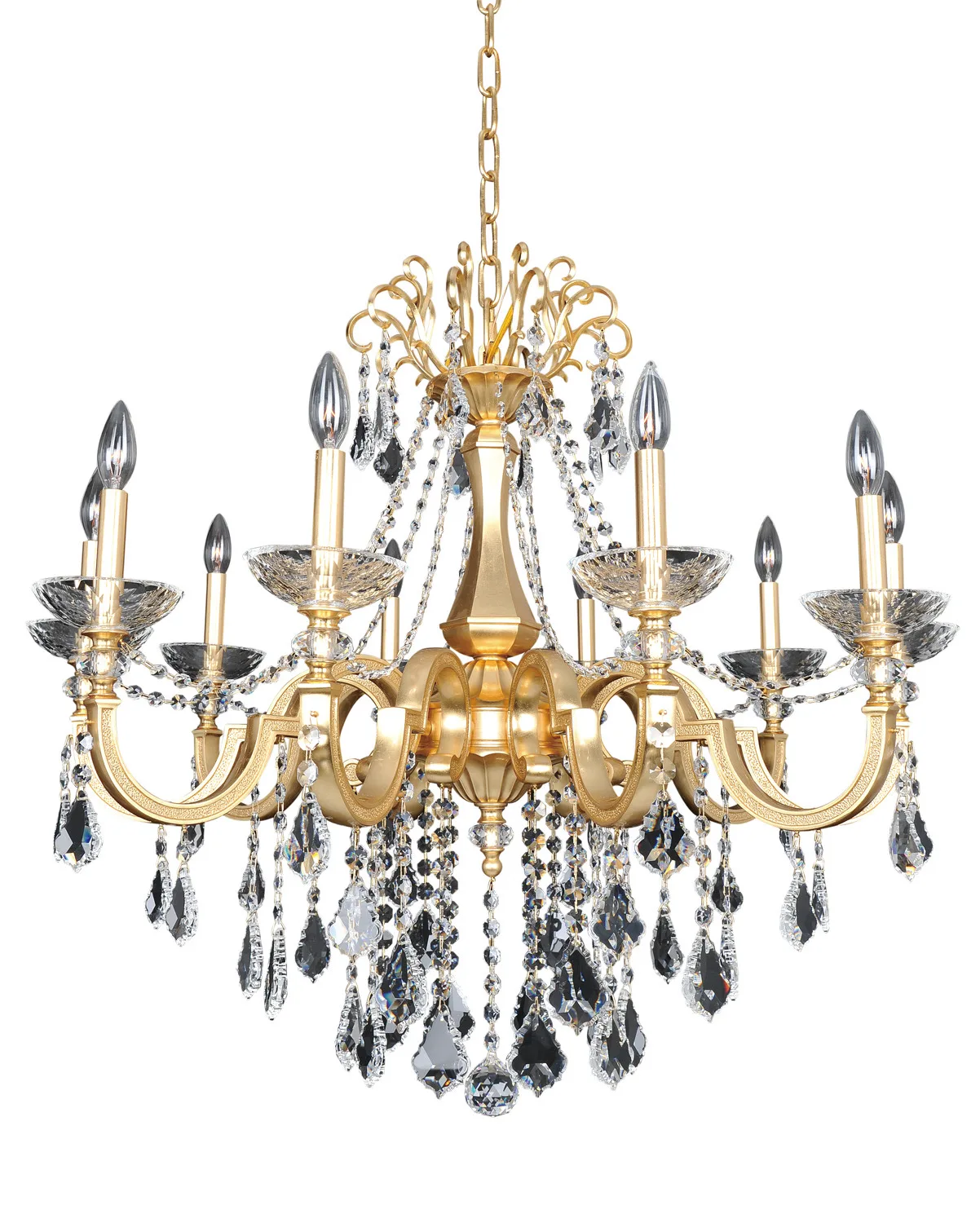 Barret Ten Light Chandelier in French Gold