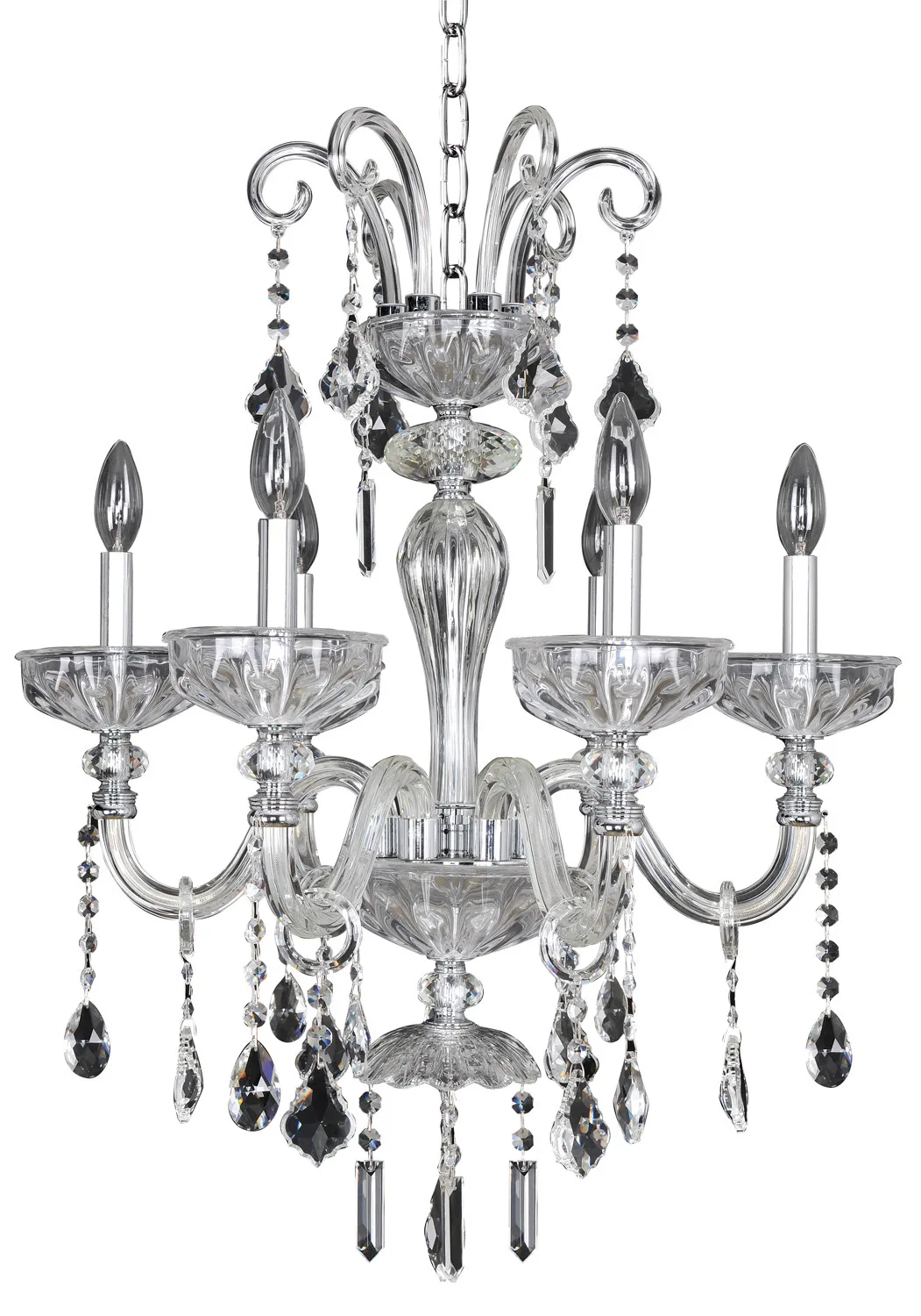Clovio Six Light Chandelier in Chrome