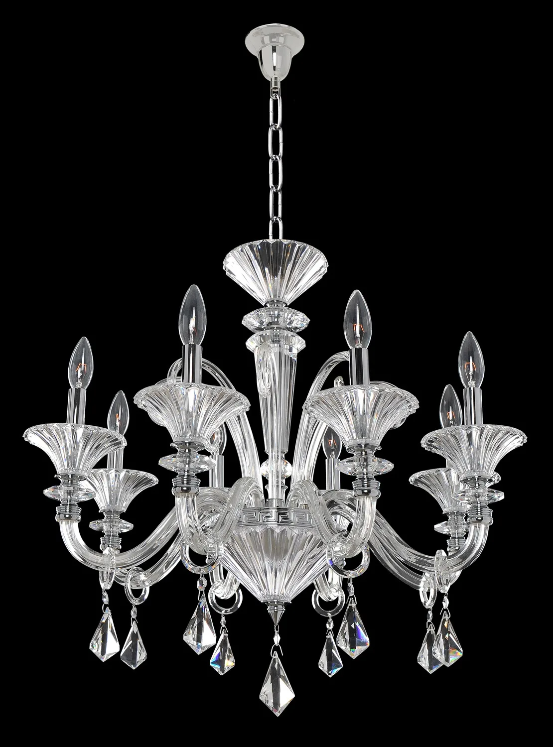 Chauvet Eight Light Chandelier in Chrome