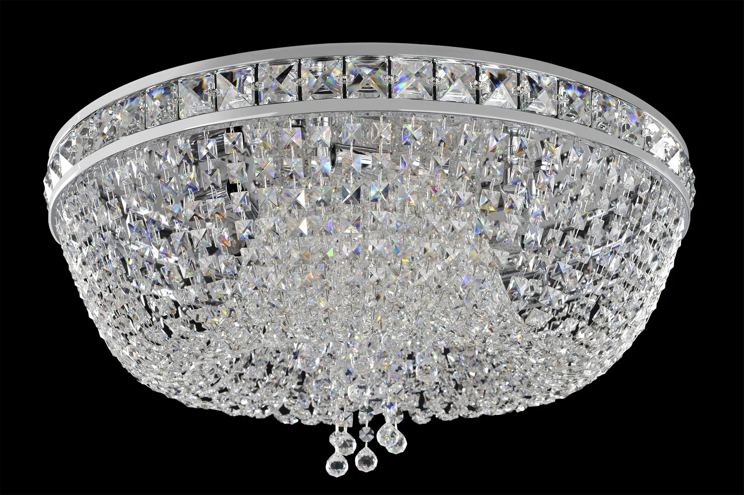 Cascata Six Light Flush Mount in Chrome