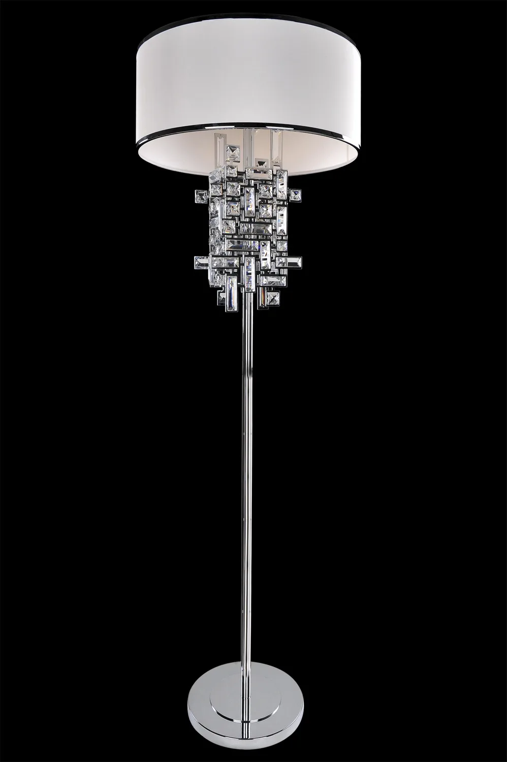 Vermeer Three Light Floor Lamp in Chrome