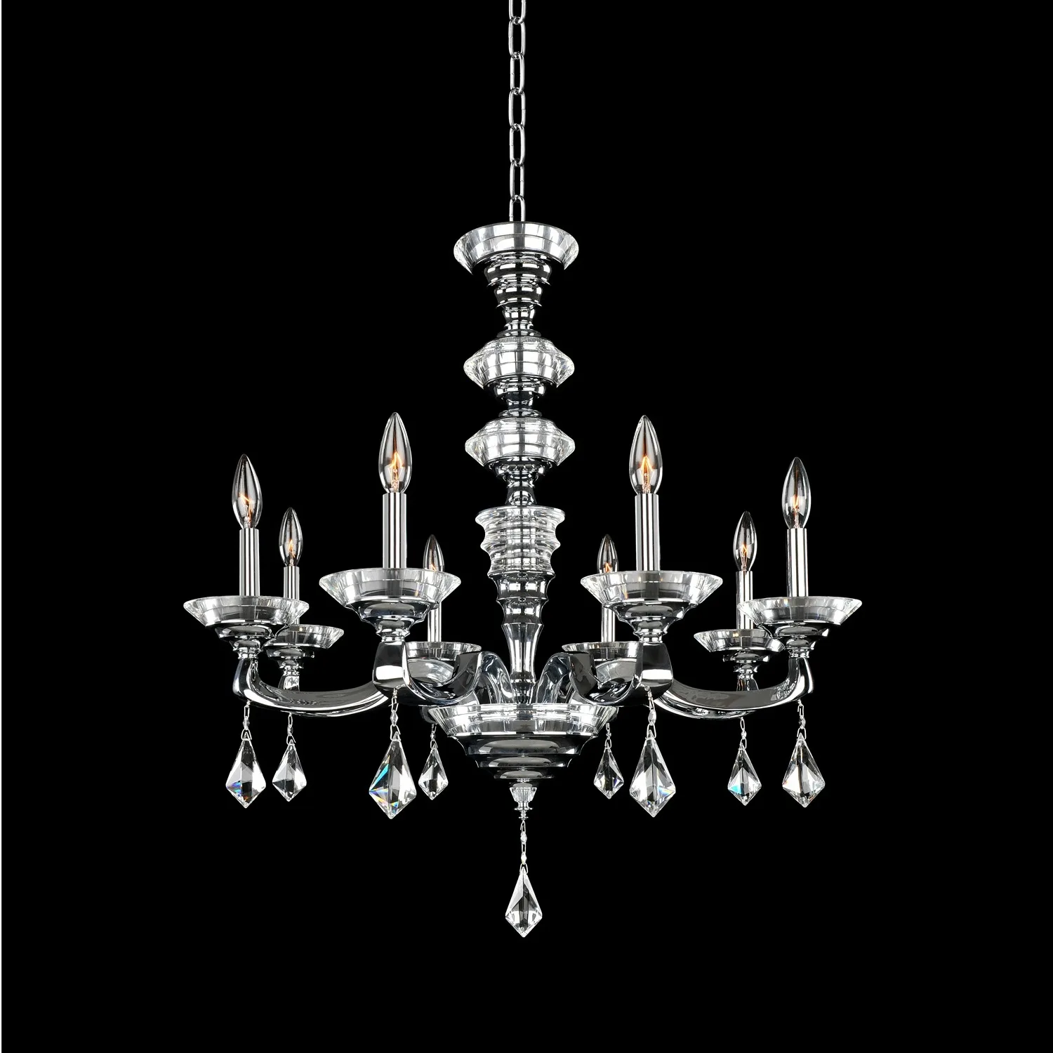 Cosimo Eight Light Chandelier in Chrome