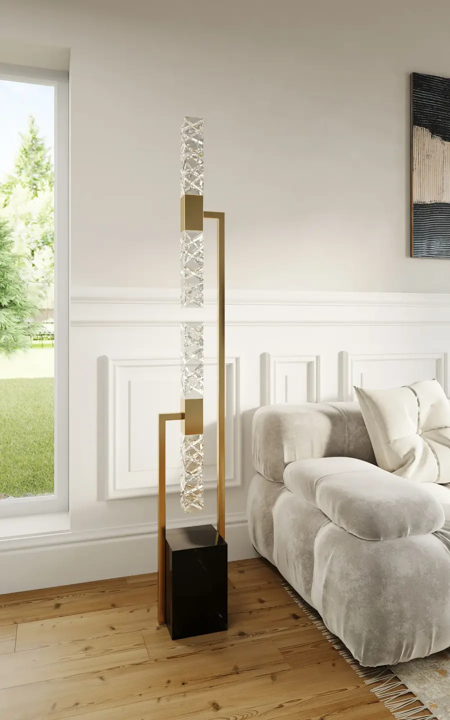 Apollo 72" Floor Lamp in Winter Brass - Image 2