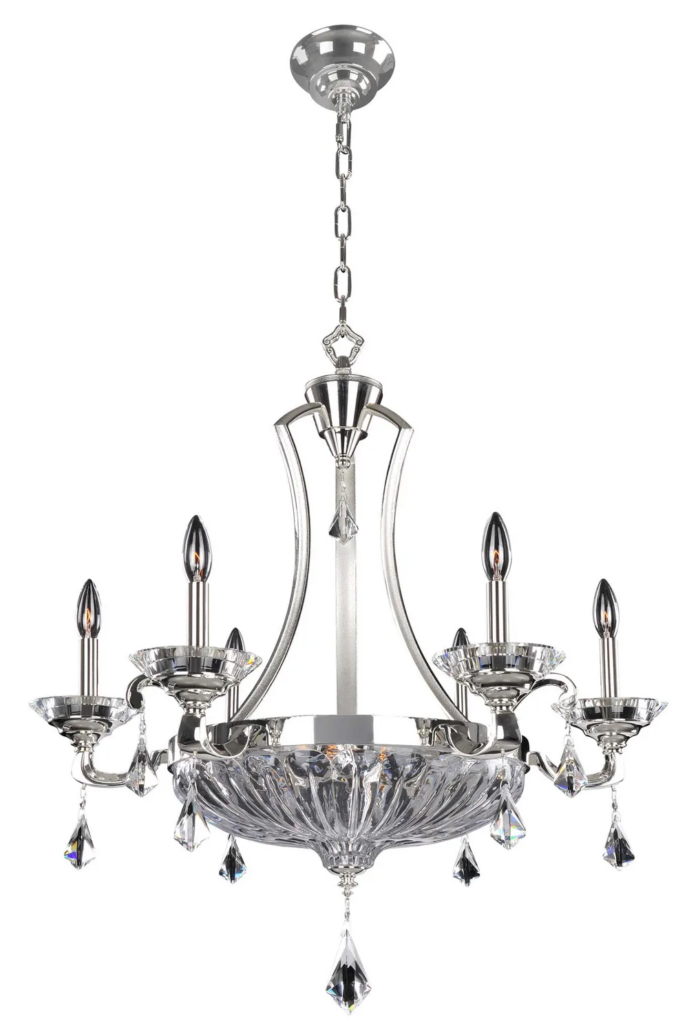 Orecchini Nine Light Chandelier in Two Tone Silver