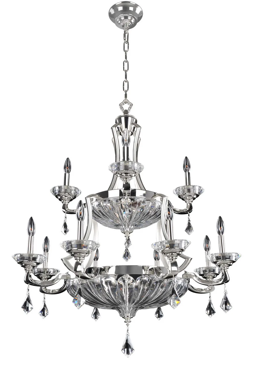 Orecchini 12 Light Chandelier in Two Tone Silver