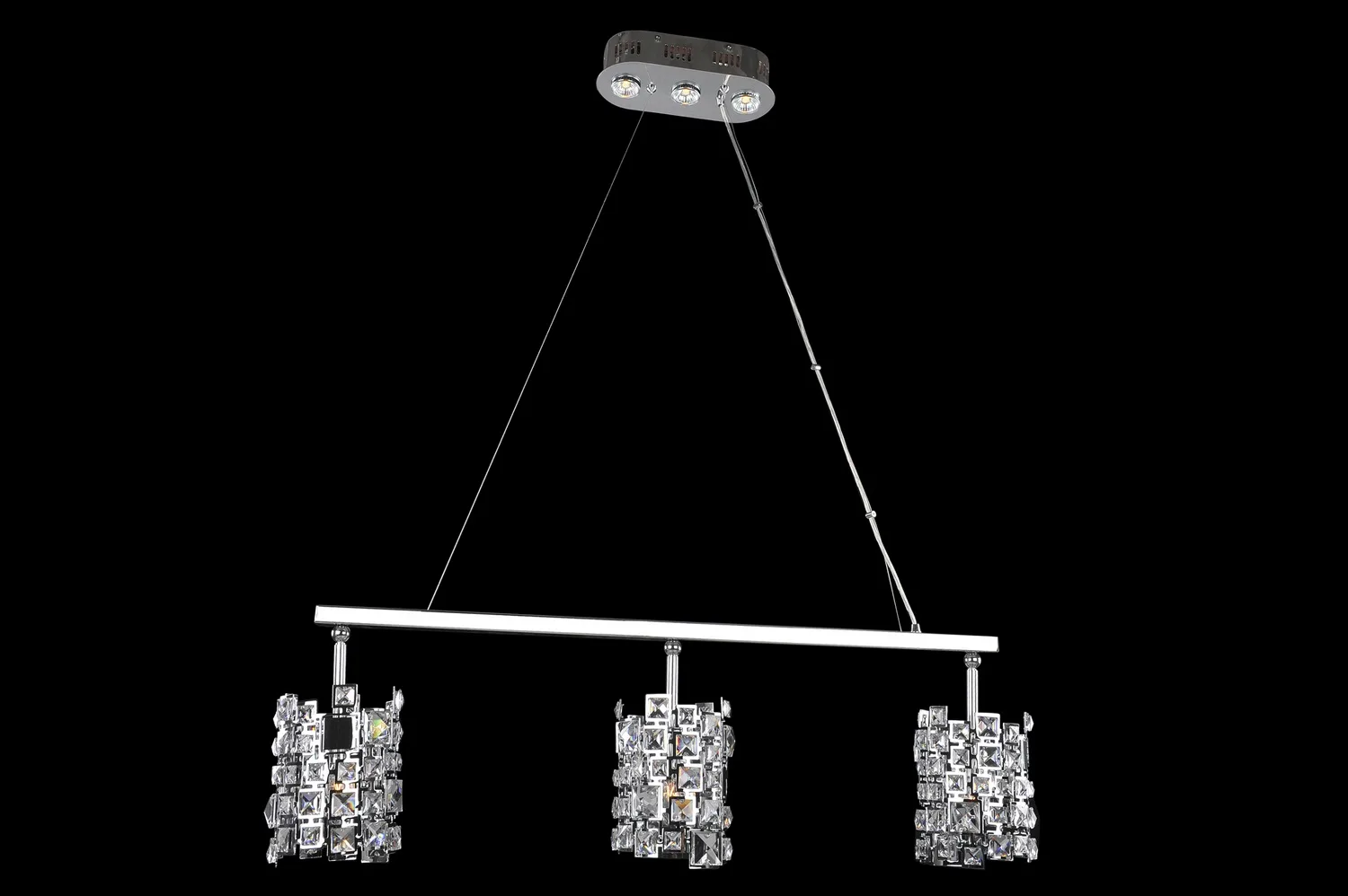 Dolo Three Light Island Pendant in Chrome