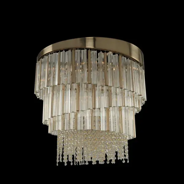 Espirali 27" Crystal Pendant in Brushed Champagne Gold