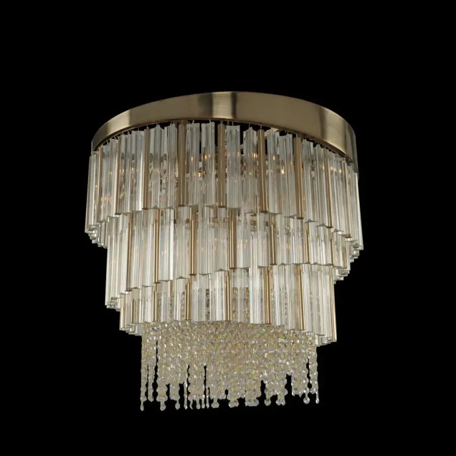 Espirali 27" Crystal Pendant in Brushed Champagne Gold