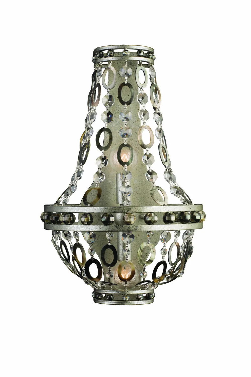 Lucia Two Light Wall Sconce in Vintage Silver Leaf