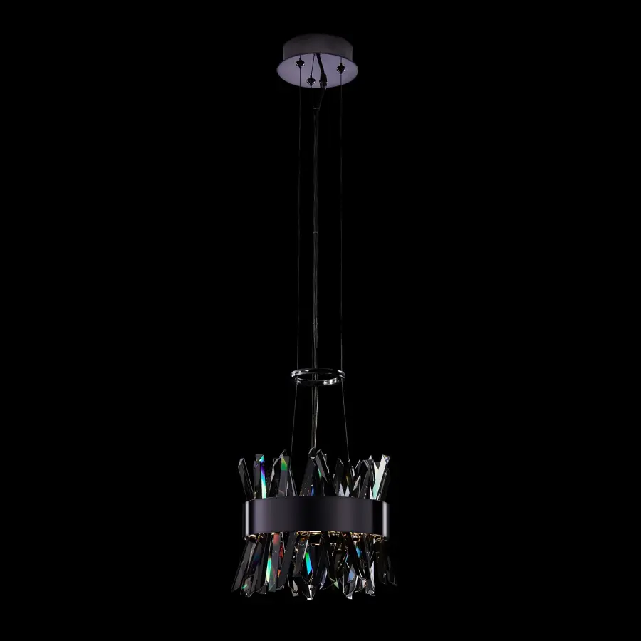Glacier 10-Inch LED Crystal Pendant in Black Nickel - Image 1