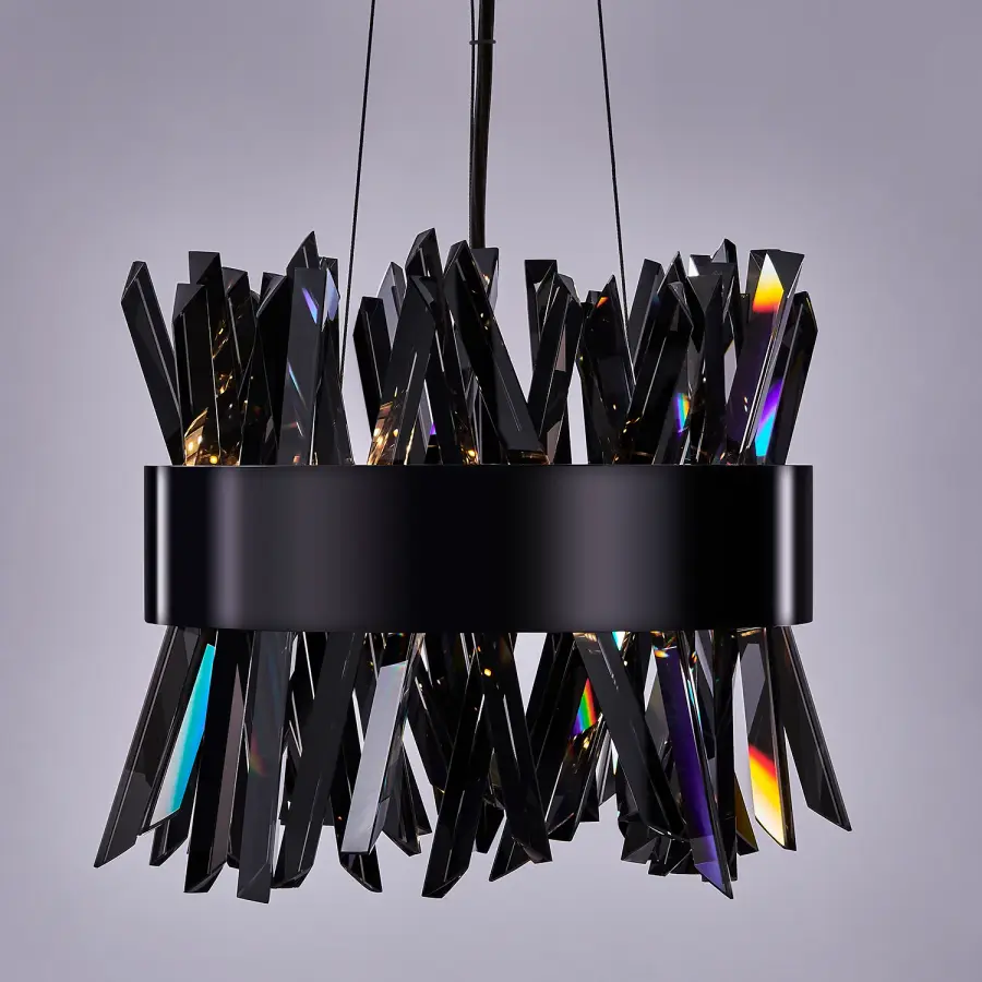 Glacier 10-Inch LED Crystal Pendant in Black Nickel - Image 10