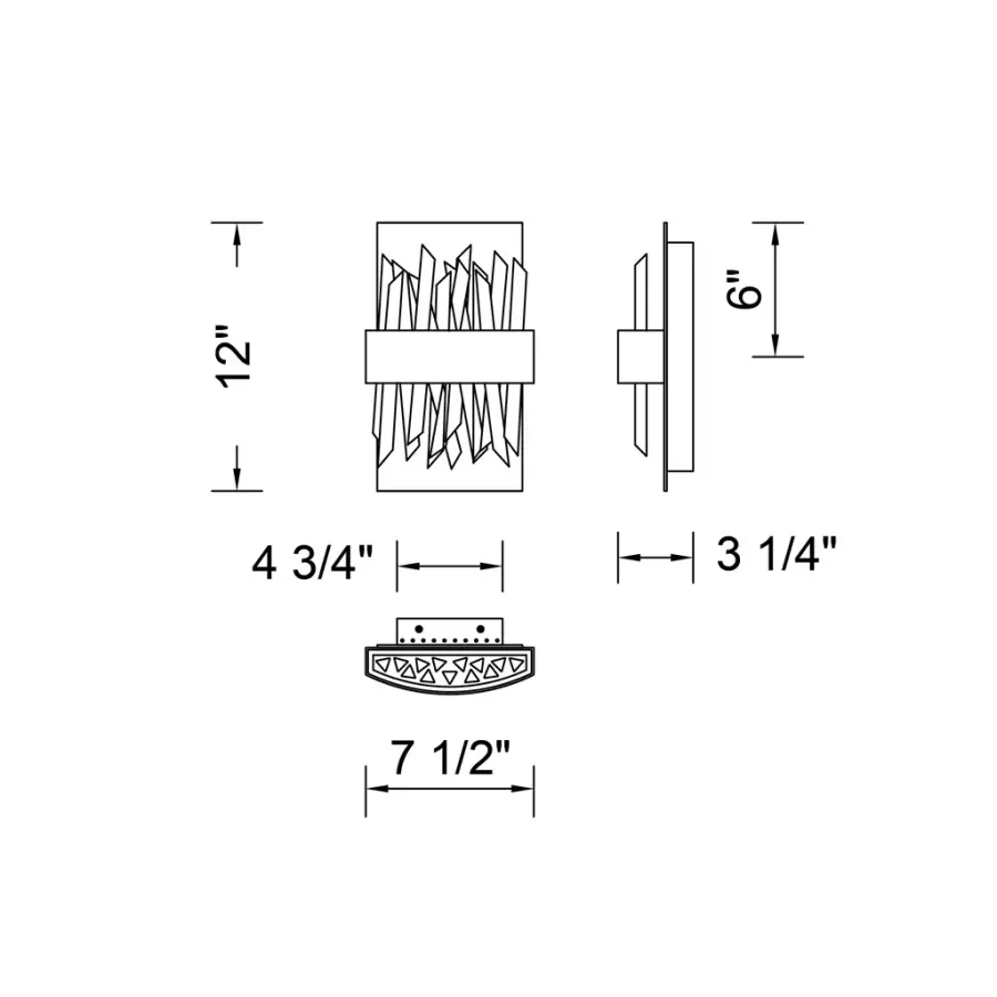 Glacier 12-Inch LED Wall Sconce in Black Nickel - Image 8