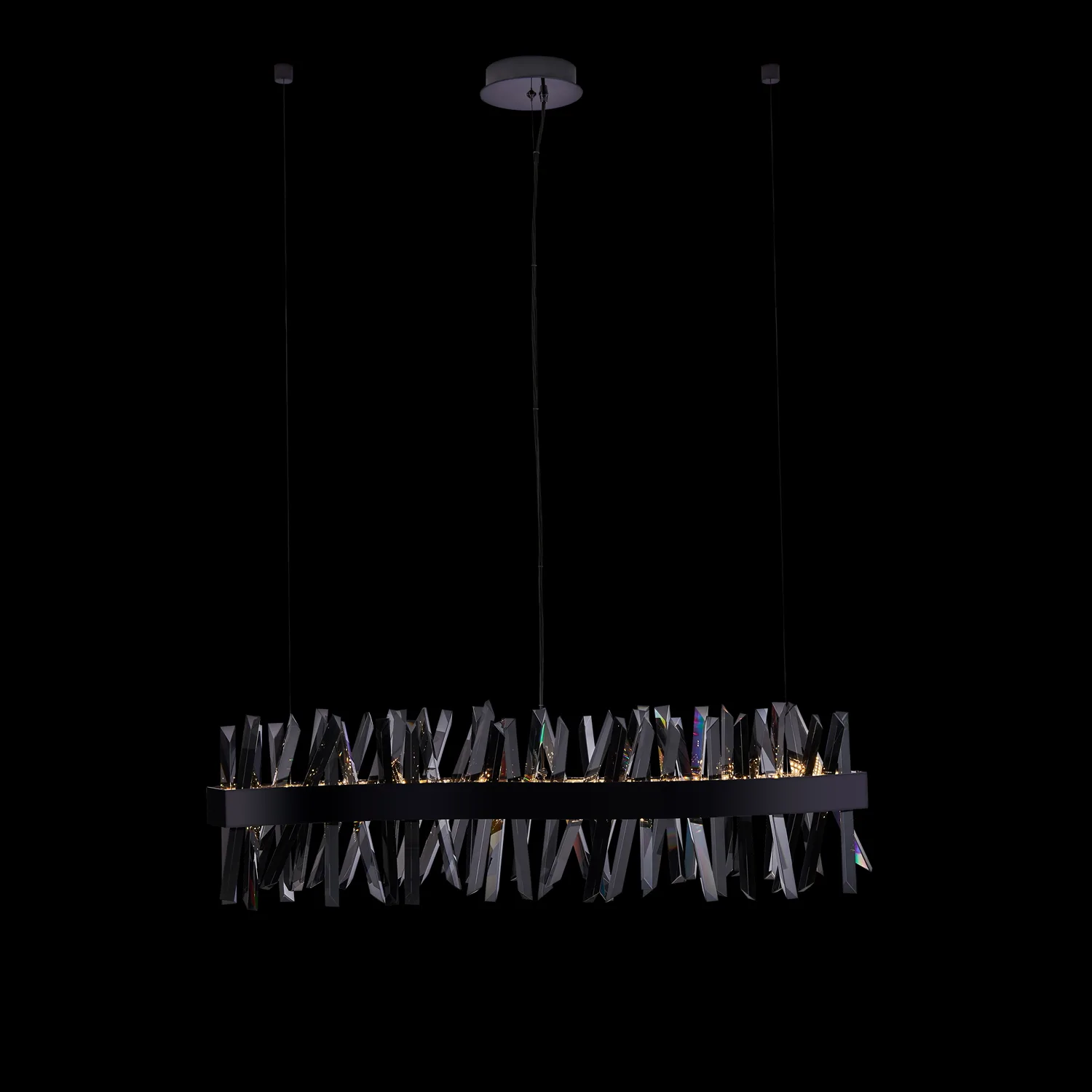 Glacier 42" LED Black Nickel Wave Linear Pendant