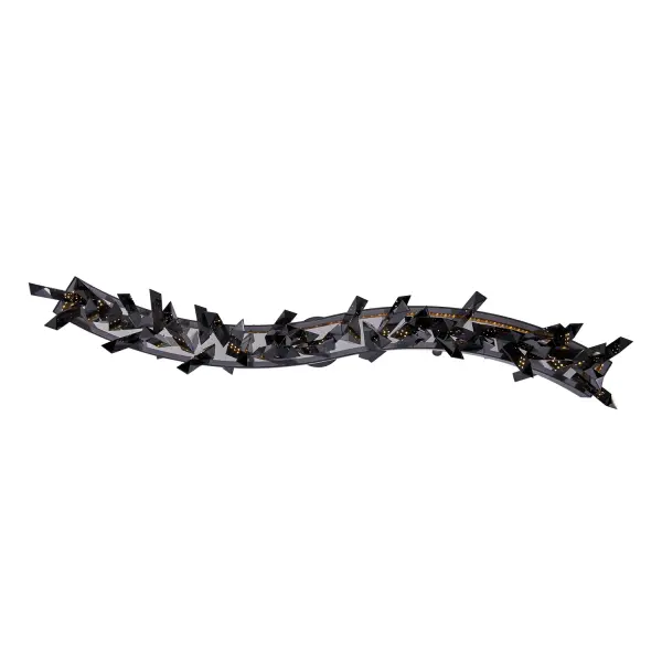 The Glacier collection delivers bold contemporary style with its striking combination of Black Nickel finish, smokey ice-like crystals, and seamless integrated LED lighting. This 42-inch linear pendant makes a dramatic statement. - alternate view