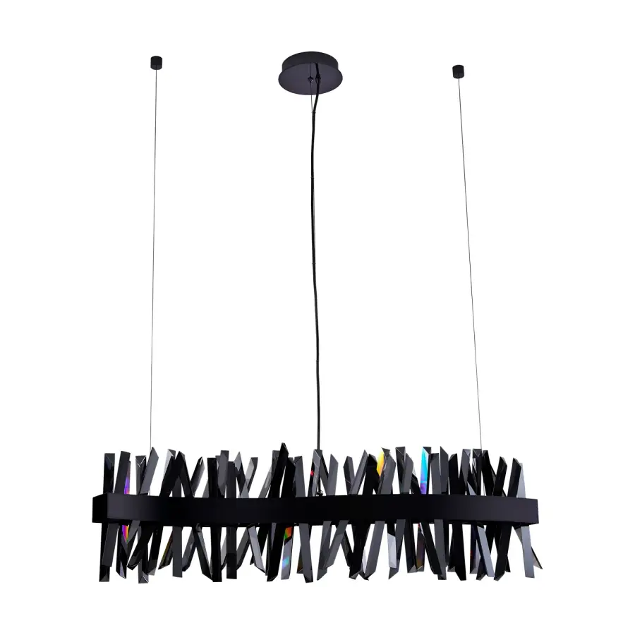 Glacier 42" LED Black Nickel Wave Linear Pendant - Image 7