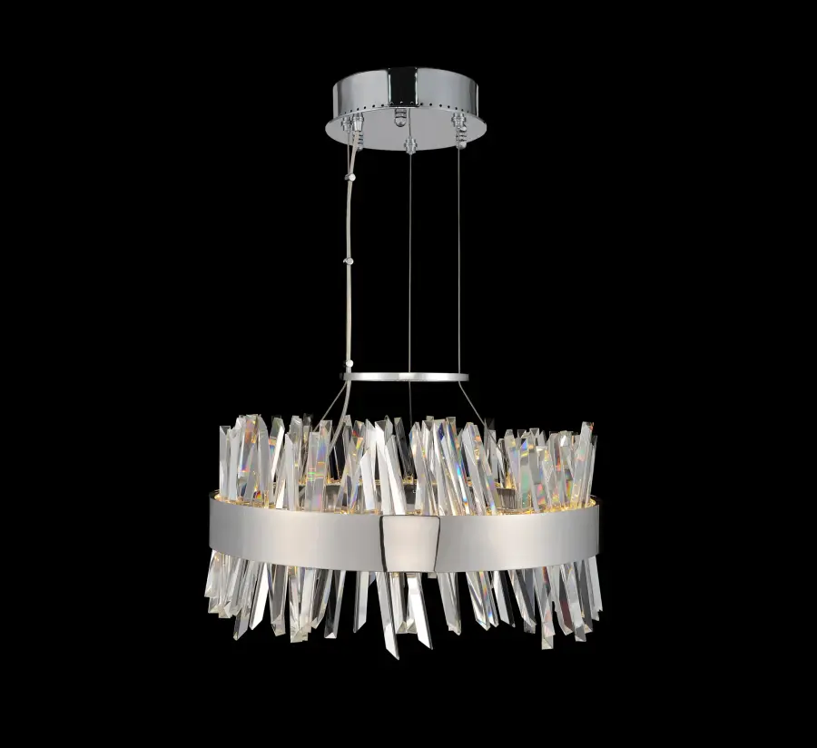 Glacier 20" LED Round Pendant in Polished Chrome