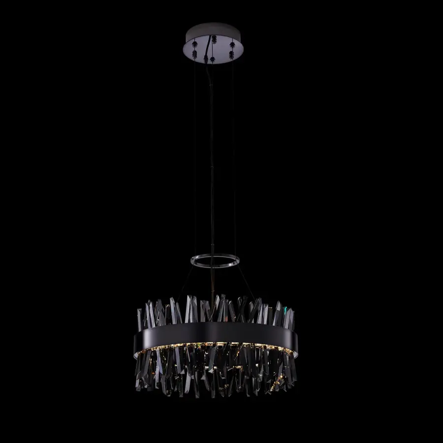 Glacier 20-Inch LED Crystal Pendant in Black Nickel - Image 1