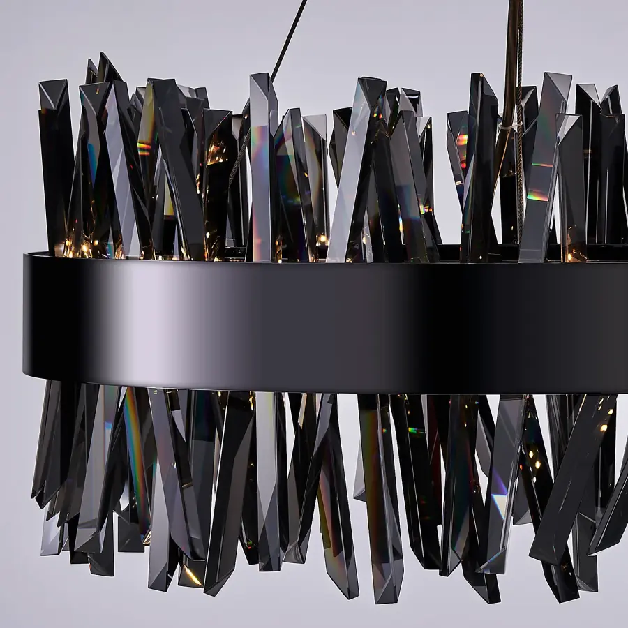 Glacier 20-Inch LED Crystal Pendant in Black Nickel - Image 7
