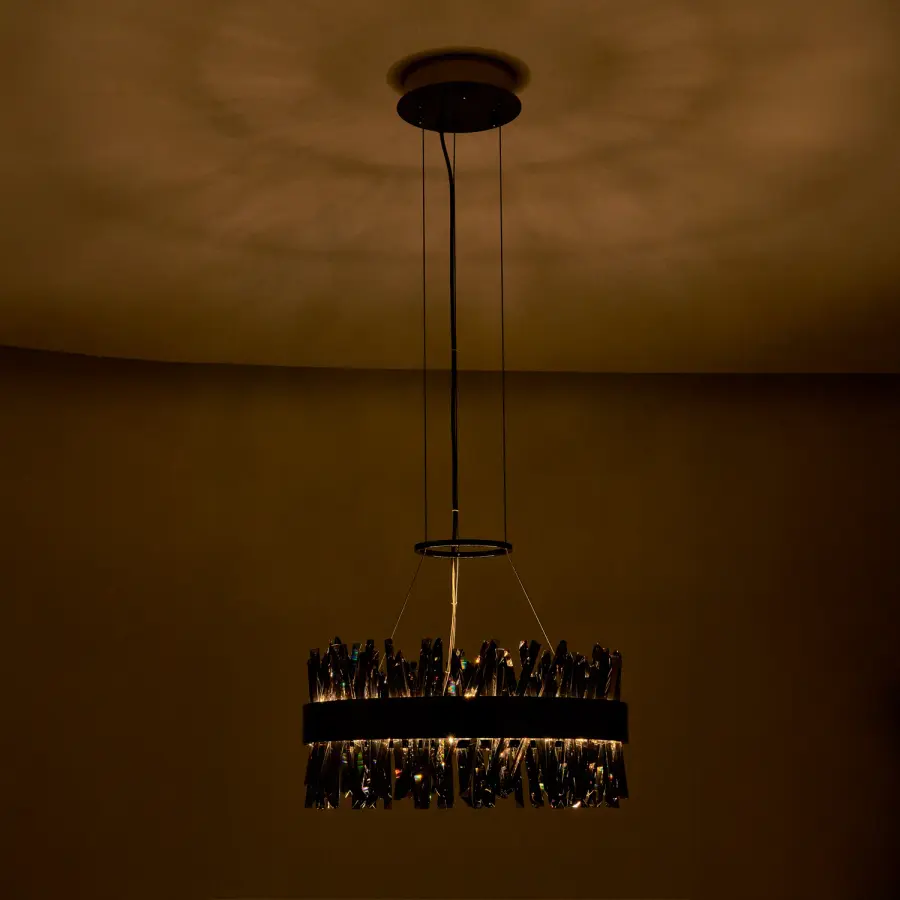 Glacier 20-Inch LED Crystal Pendant in Black Nickel - Image 8