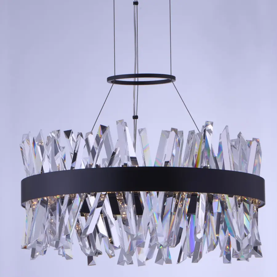 Glacier 25" LED Round Pendant in Matte Black - Image 2