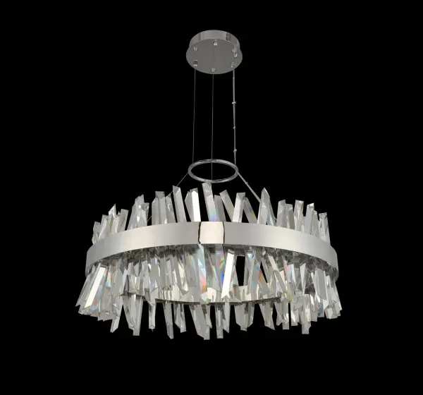 Glacier 32" LED Crystal Pendant in Polished Chrome