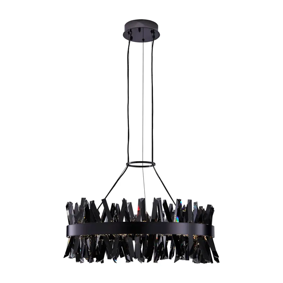 Glacier 32" LED Crystal Pendant in Black Nickel - Image 2
