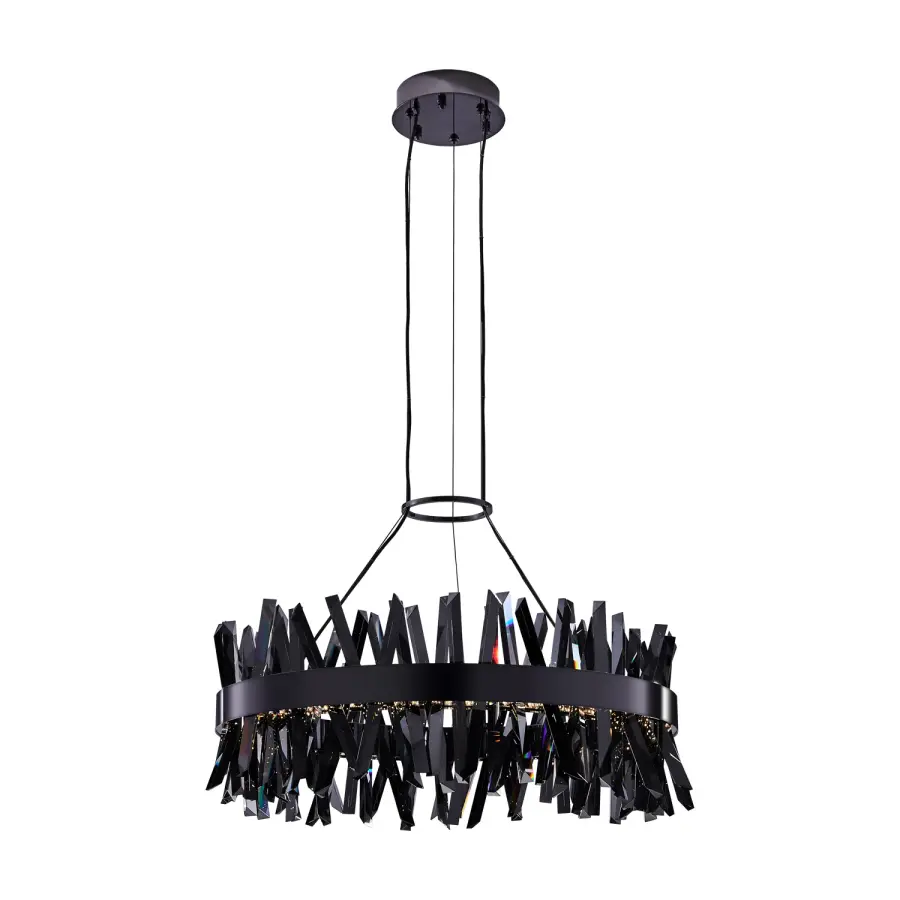 Glacier 32" LED Crystal Pendant in Black Nickel - Image 3