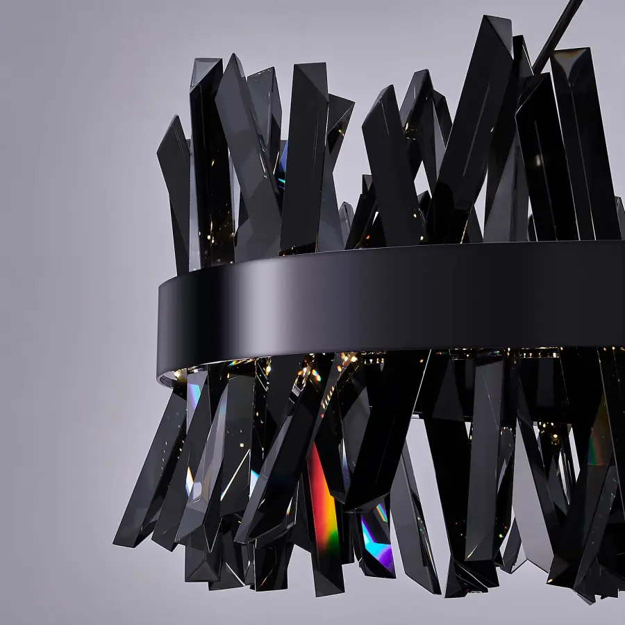 Glacier 32" LED Crystal Pendant in Black Nickel - Image 6