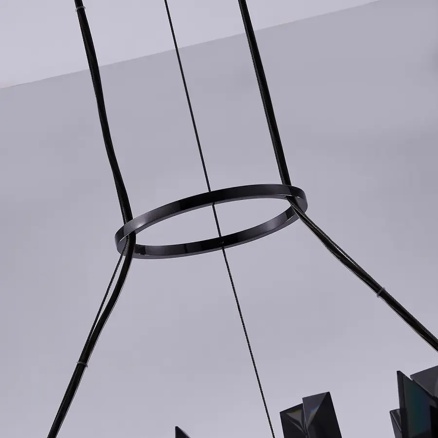 Glacier 32" LED Crystal Pendant in Black Nickel - Image 7