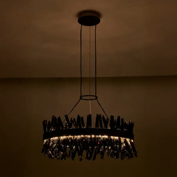 Glacier 32" LED Crystal Pendant in Black Nickel - Image 9