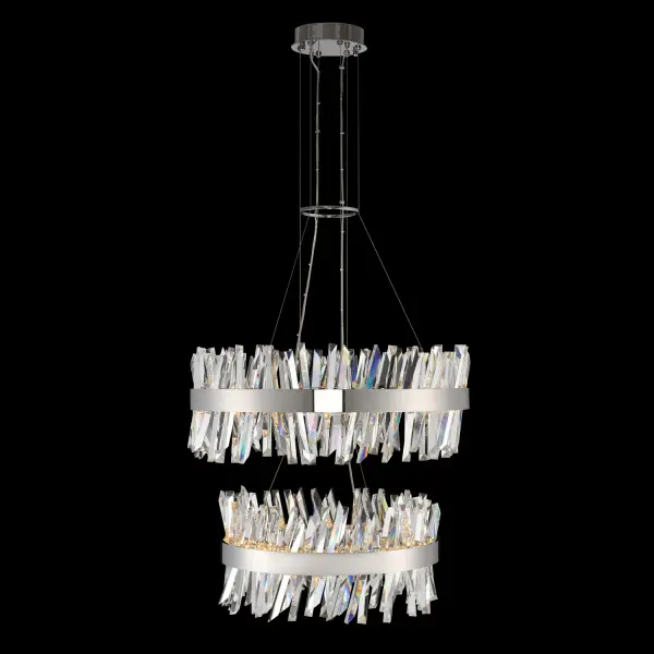 Glacier 32" 2-Tier LED Round Pendant in Polished Chrome