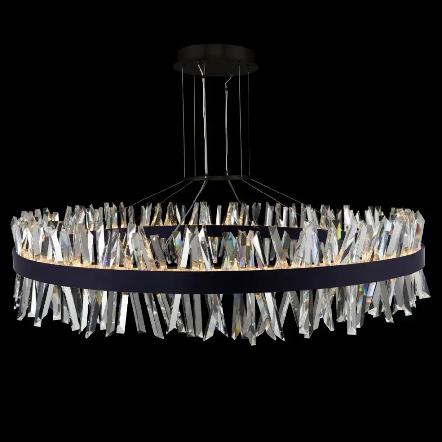 Glacier 60" LED Round Pendant in Matte Black