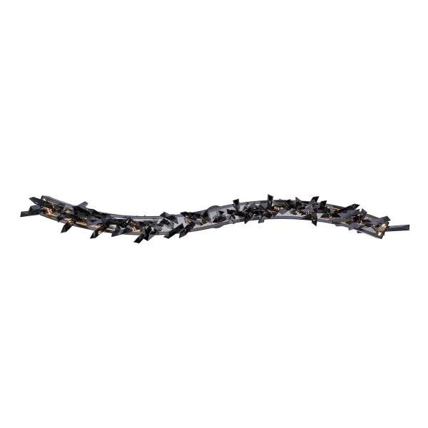 The Glacier collection delivers bold contemporary style with its striking 60-inch linear design featuring smokey ice-like crystals and seamless LED lighting in a sophisticated Black Nickel finish. - alternate view