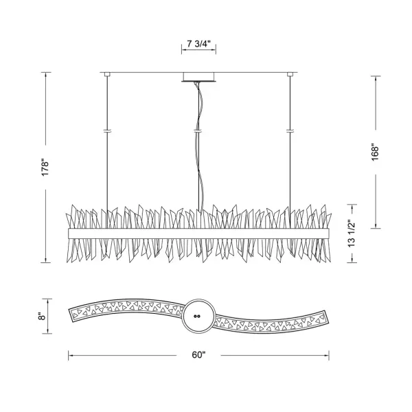 Glacier 60" LED Linear Pendant in Black Nickel - Image 10