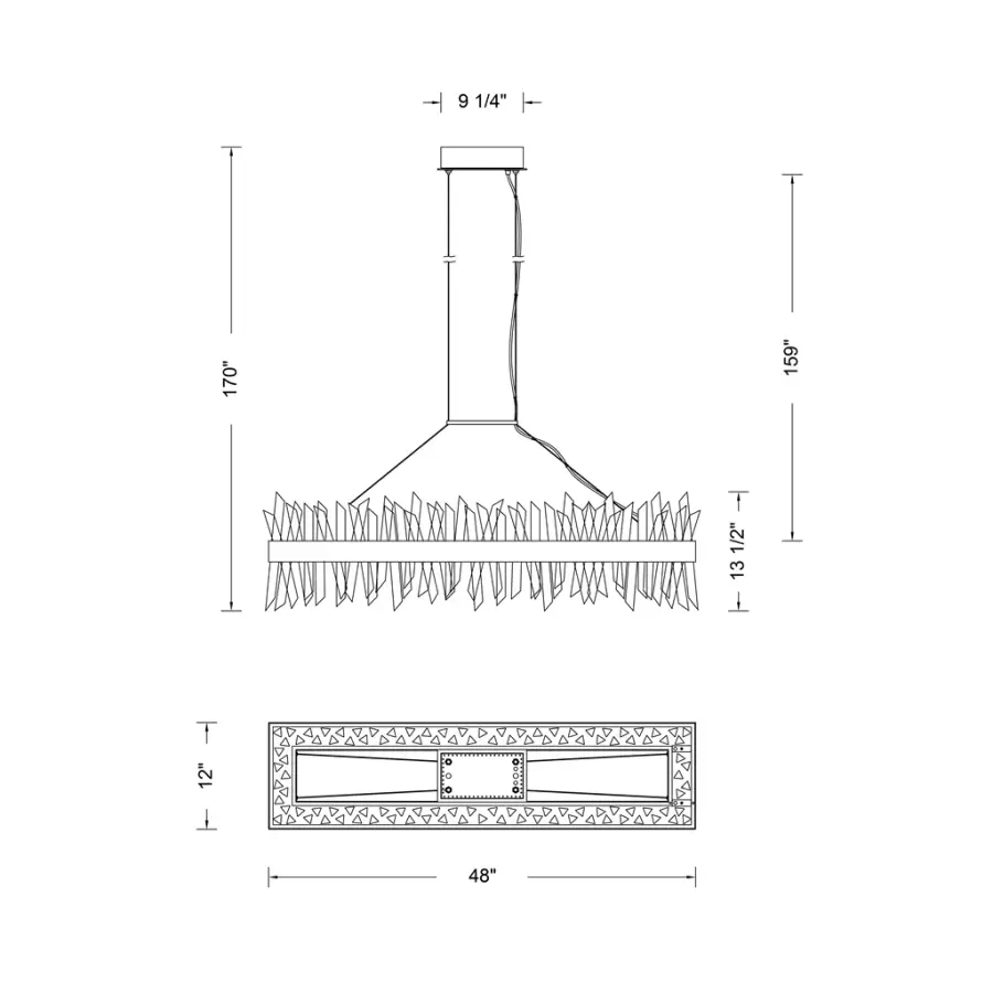 Glacier 48" LED Linear Pendant in Black Nickel - Image 11
