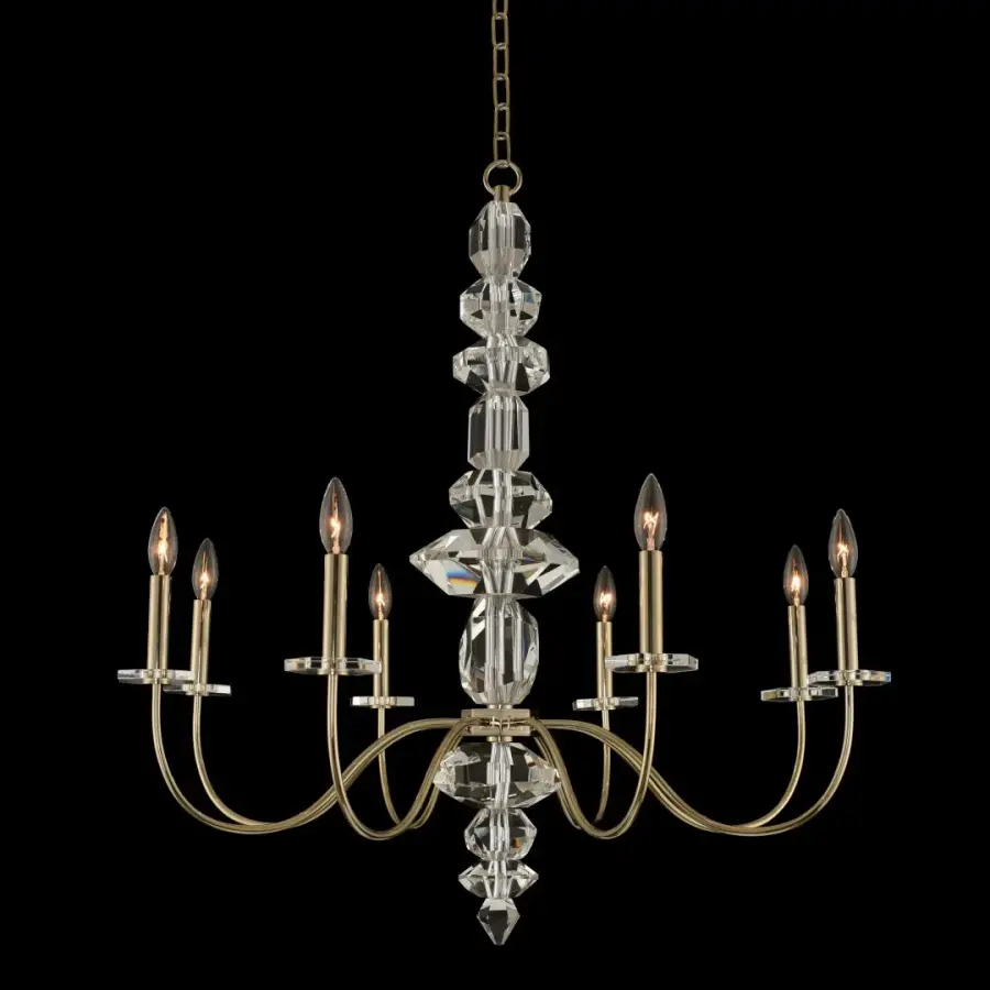 Sculptural Crystal Chandelier Blends Traditional Elegance with Modern Design